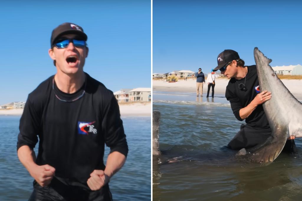 Florida fisherman singlehandedly reels in 1,200-lb, 12-foot ‘monster’ great white shark