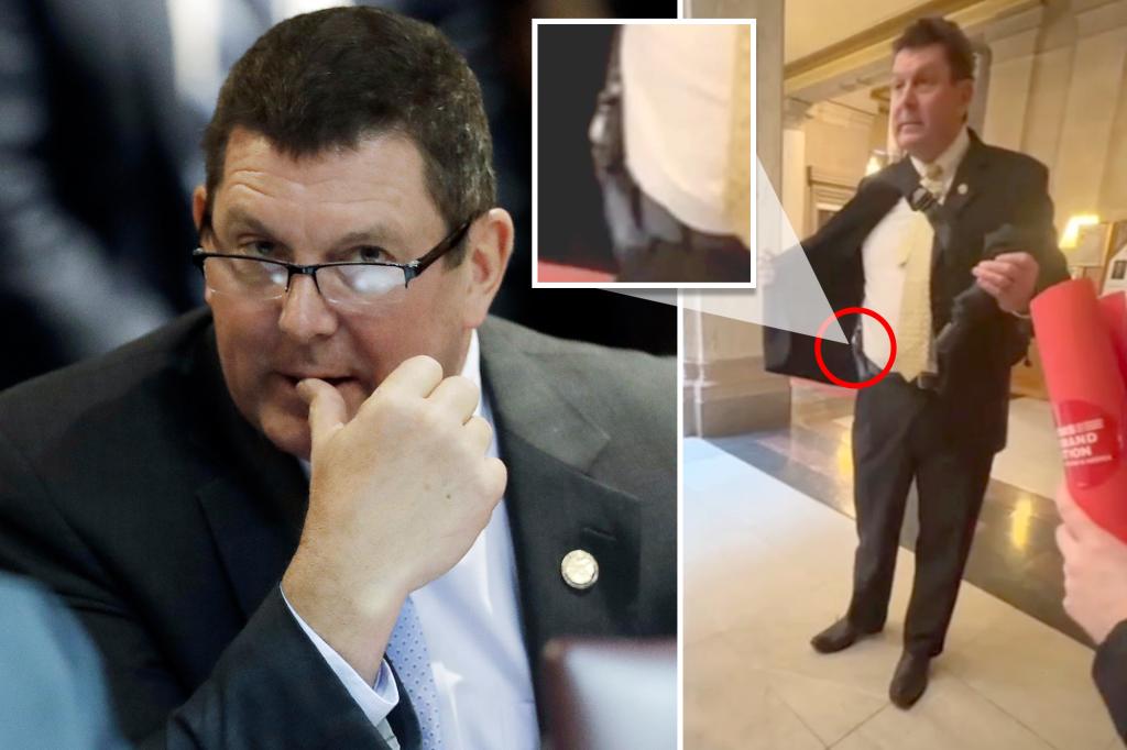 Indiana state Rep. Jim Lucas flashes gun at high schoolers advocating for gun reform laws