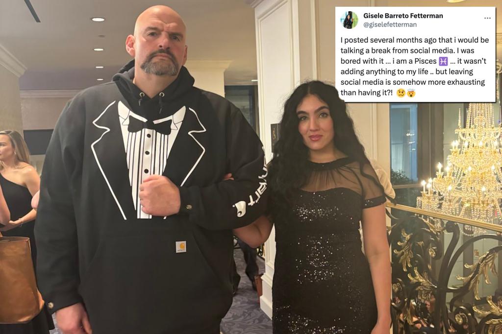 John Fetterman poses in tuxedo hoodie with wife Gisele for ‘date night’ after separation rumors swirl