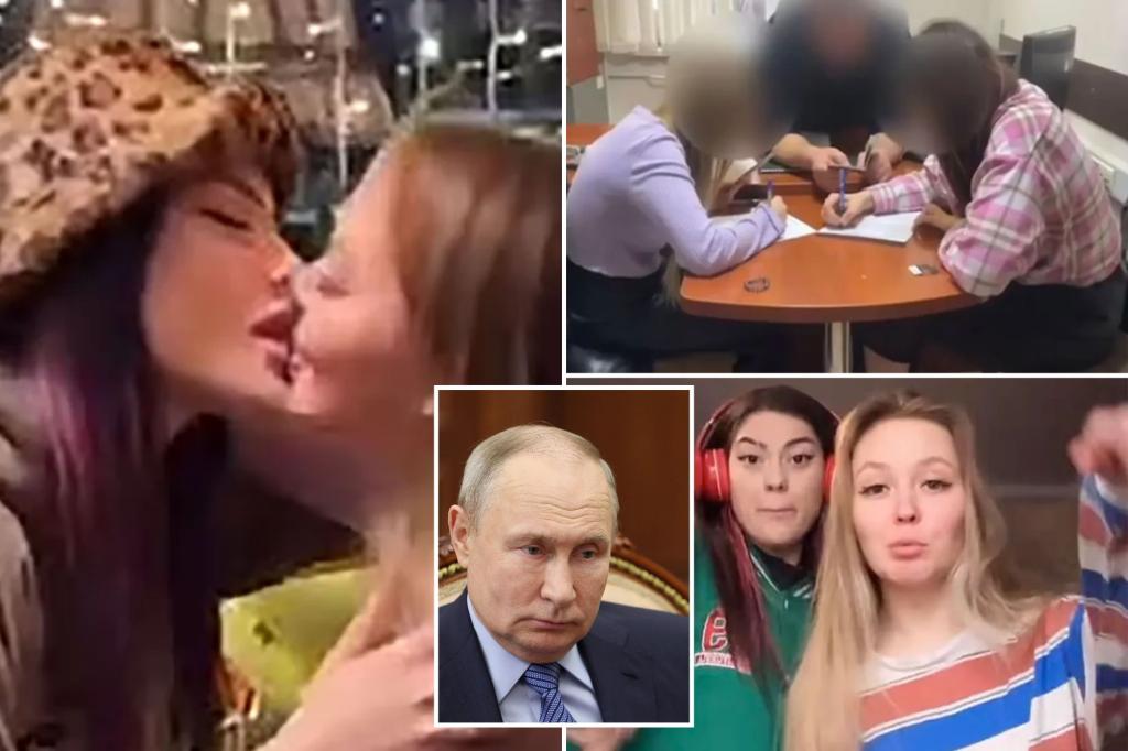 Kissing Russian influencers hunted down by cops and forced to apologize for act that could ‘harm the psyche’ of kids