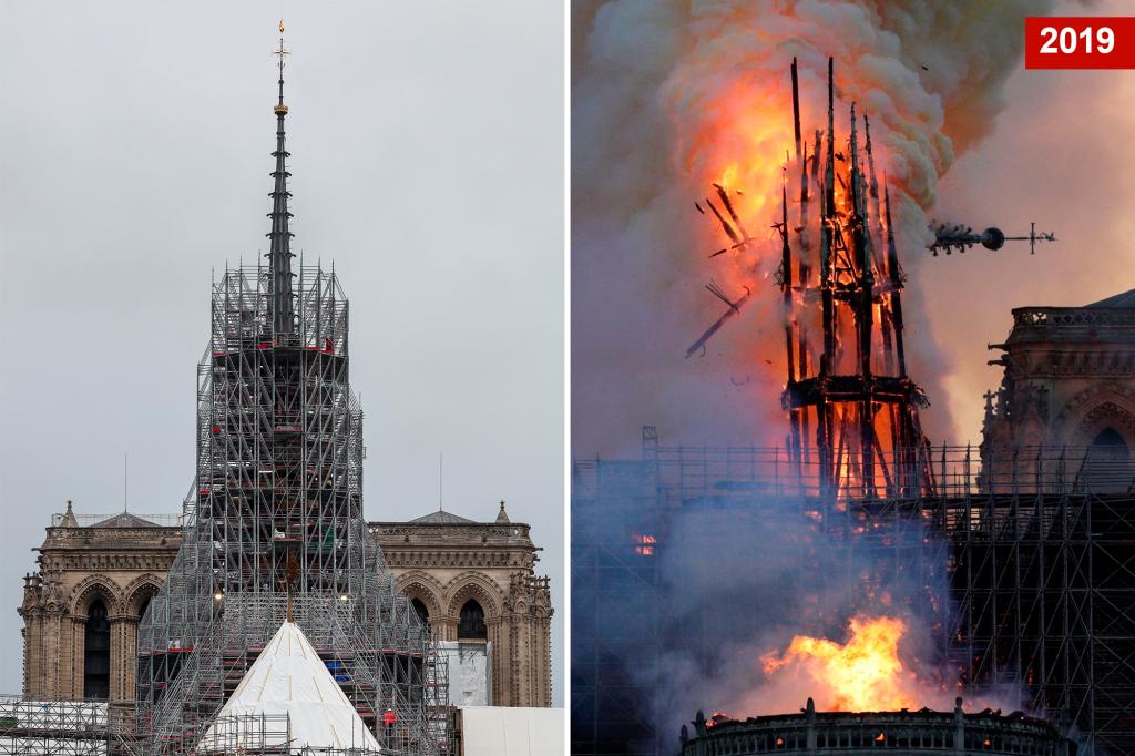 Notre Dame’s new spire revealed in new milestone following cathedral’s devastating fire