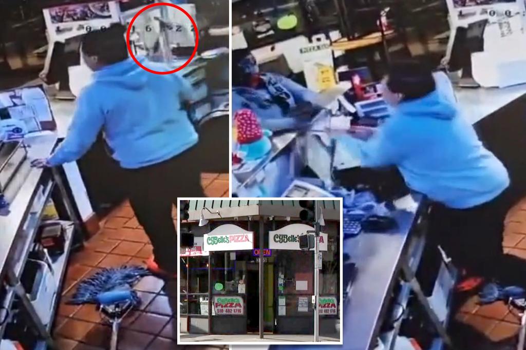 Oakland pizza shop workers fight off crooks with hammer, recycling bin after 4 robberies in last month leaves business in jeopardy: video