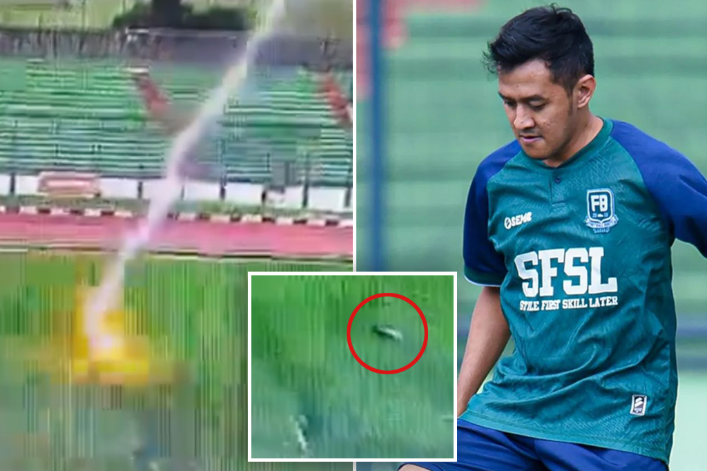 Soccer player struck by lightning, killed during game in frightening video