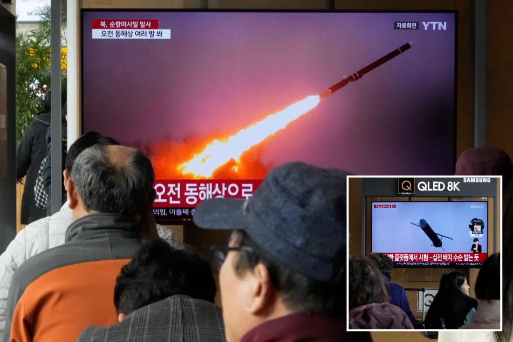 South Korea says North Korea has fired cruise missiles, adding to provocative run in weapons test