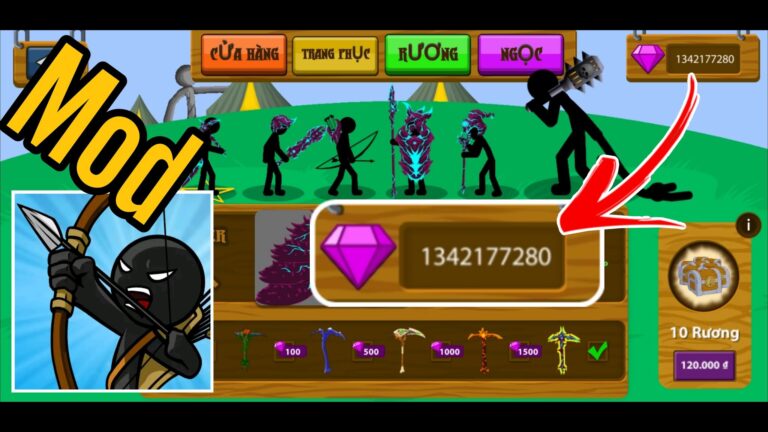 Stick War Legacy Hack Full vàng và Kim cương, Đá quý, Lính 2022