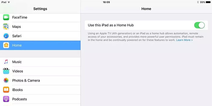 Cách thiết lậ[ iPad làm Home hub