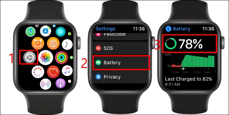 Cách xem số phần trăm pin trên Apple Watch