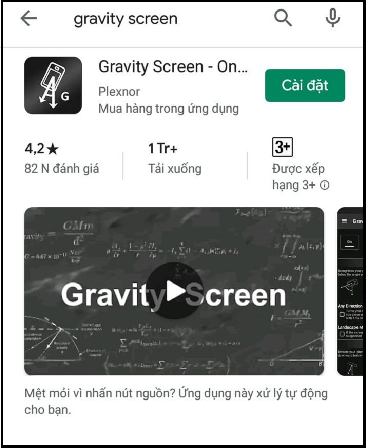 Tìm và tải ứng dụng Gravity Screen