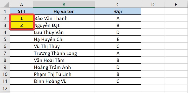 Cách đánh số thứ tự trong Excel tự động đơn giản, nhanh nhất