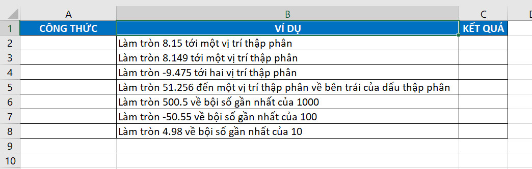 Đưa dữ liệu vào bảng tính Excel