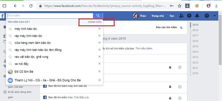 Cách xoá lịch sử tìm kiếm Facebook đơn giản nhanh chóng