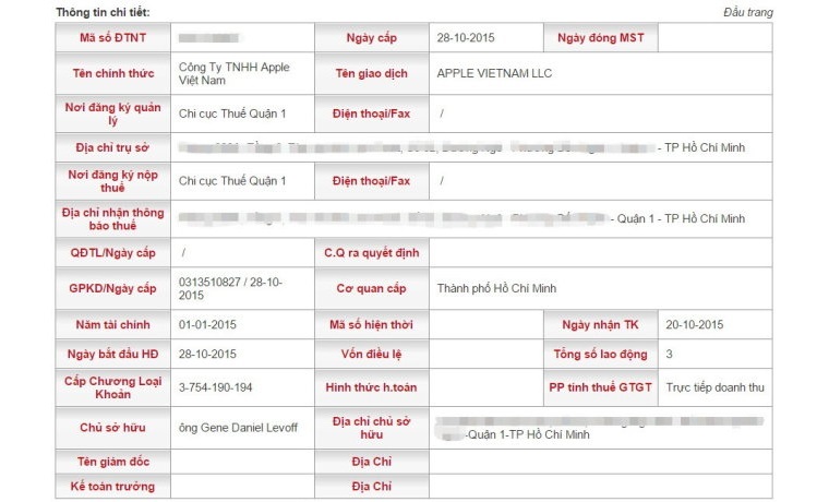 Công ty TNHH Apple Việt Nam, là chuyện có thật?