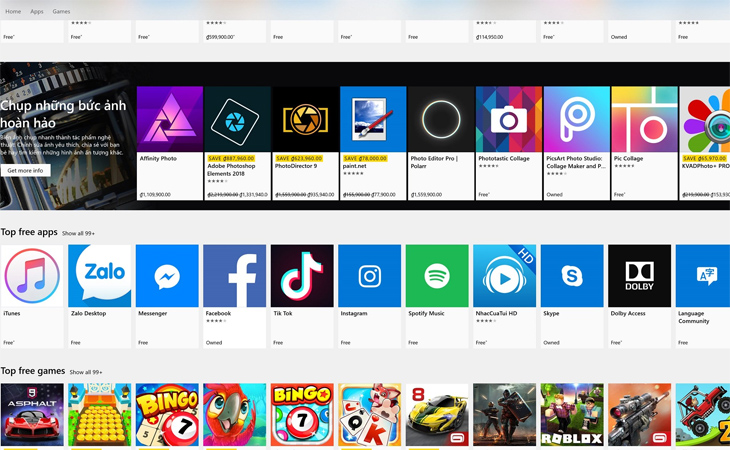 Ưu điểm của các ứng dụng, game từ cửa hàng Microsoft Store