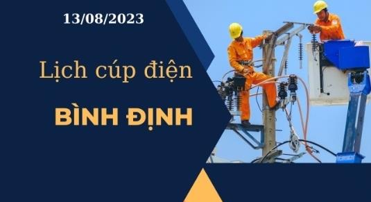 Lịch cúp điện hôm nay ngày 13/08/2023 tại Bình Định