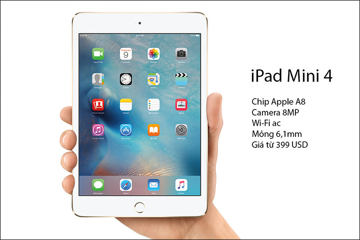 iPad Mini 4 được ra mắt vào ngày 9 tháng 9 năm 2015