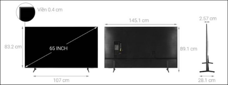 Kích thước tivi Samsung thông dụng nhất hiện nay