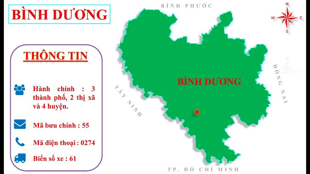 Bản đồ hành chính tỉnh Bình Dương khổ lớn phóng to 2023