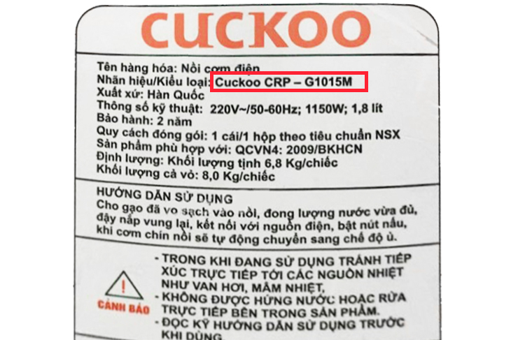 Hướng cách dẫn sử dụng nồi cơm áp suất điện tử Cuckoo CRP-G1015M