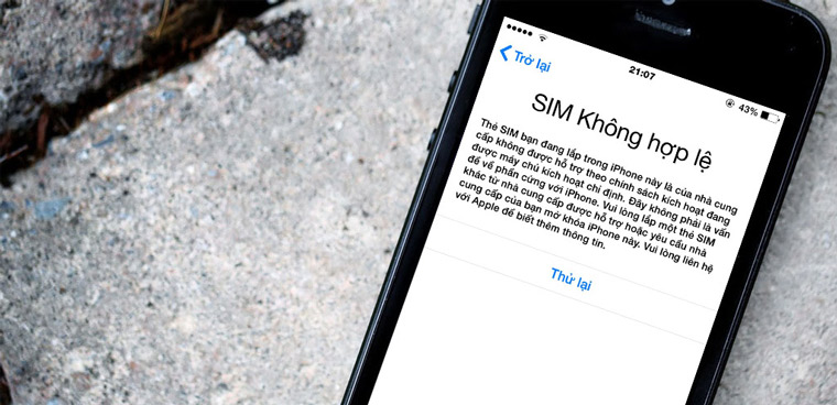 iPhone lock, sim ghép không được tháo sim, cập nhật iOS lúc này