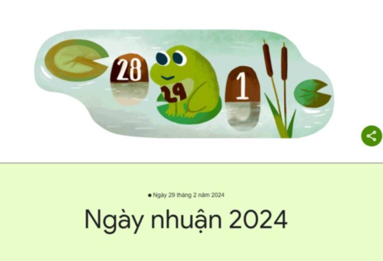 Hôm nay, Google Doodle đón ngày nhuận 2024 với chú ếch dễ thương